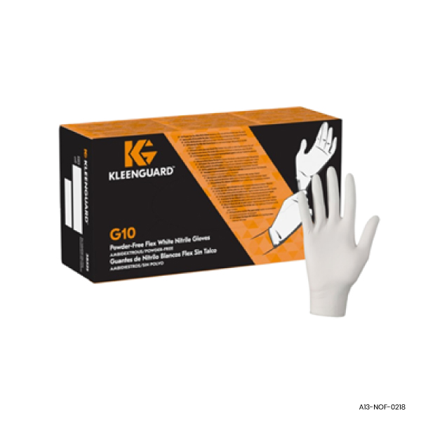 G10 Flex WHITE Nitrile Gloves (L) - 54339